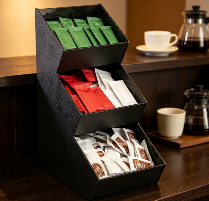 Three-Layer Multi-Compartment Acrylic Countertop Space-Saving Condiment Rack